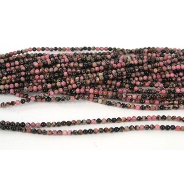 3 mm Rhodonit 1/1 streng